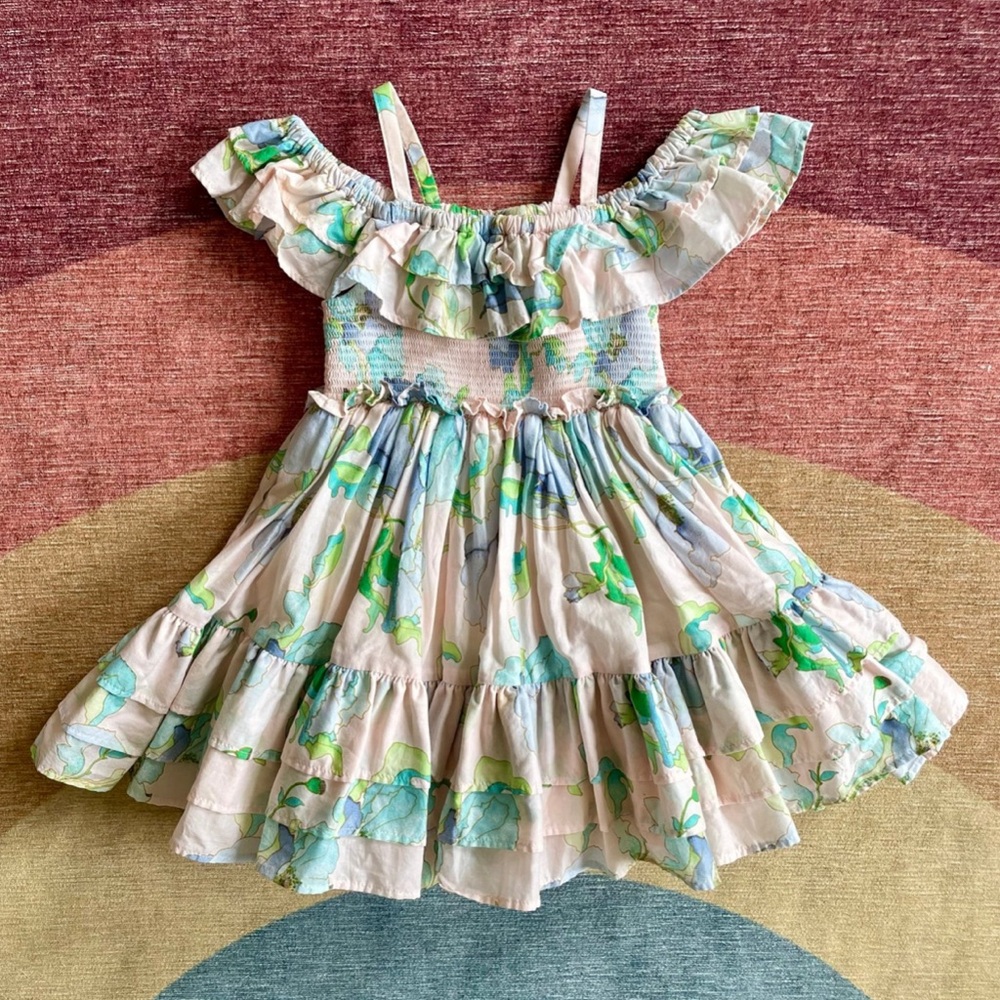 Janie and Jack Off-the-Shoulder Floral Ruffle Dress 6-12 months